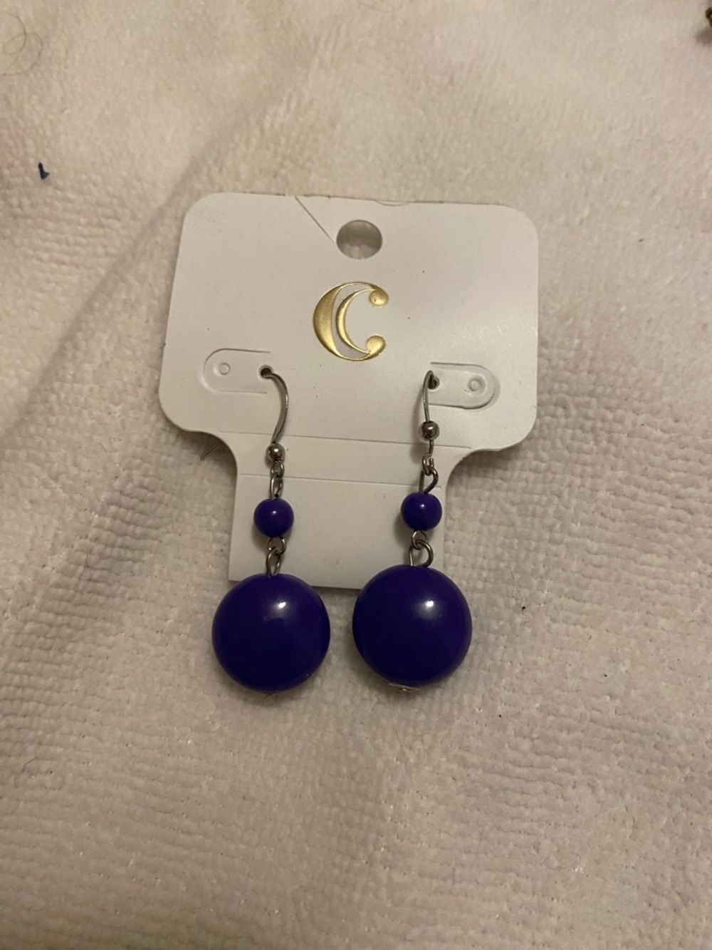 Classic Drop Earrings in Deep Purple